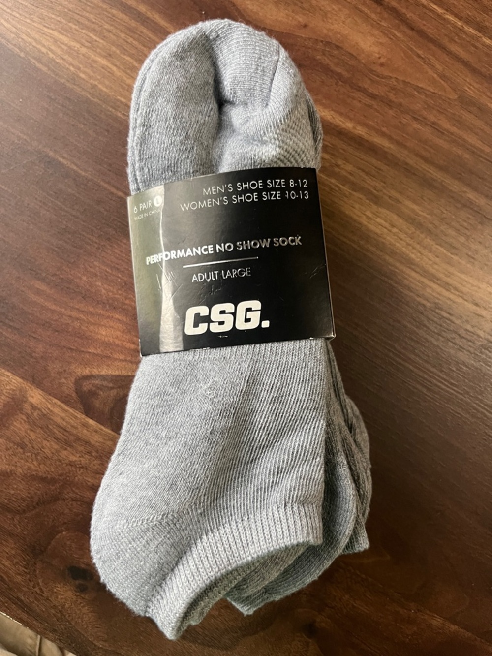 CSG Men's Performance No-Show Socks - Gray
